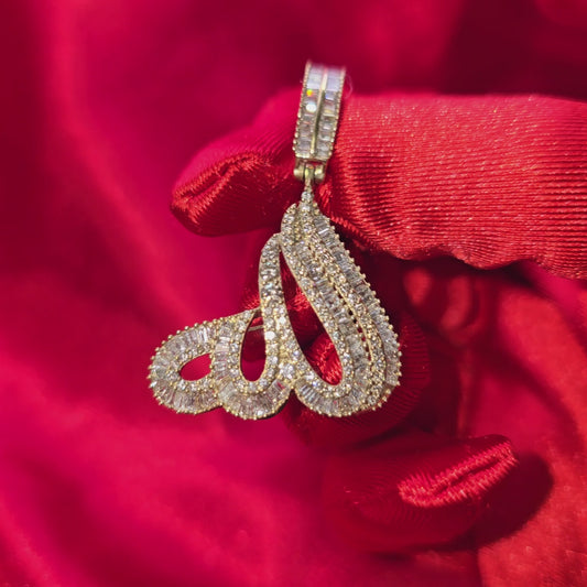 10k Yellow Gold Diamond Allah Pendant 2.25 ctw