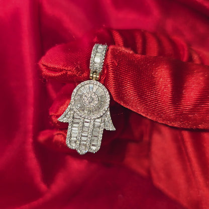 Hamsa Hand Pendant 0.75 Ct. Diamond 10K Yellow Gold