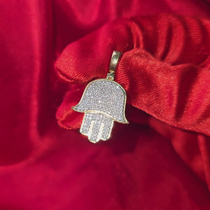 Hamsa Hand Pendant 0.33 Ct. Diamond 10K Yellow Gold