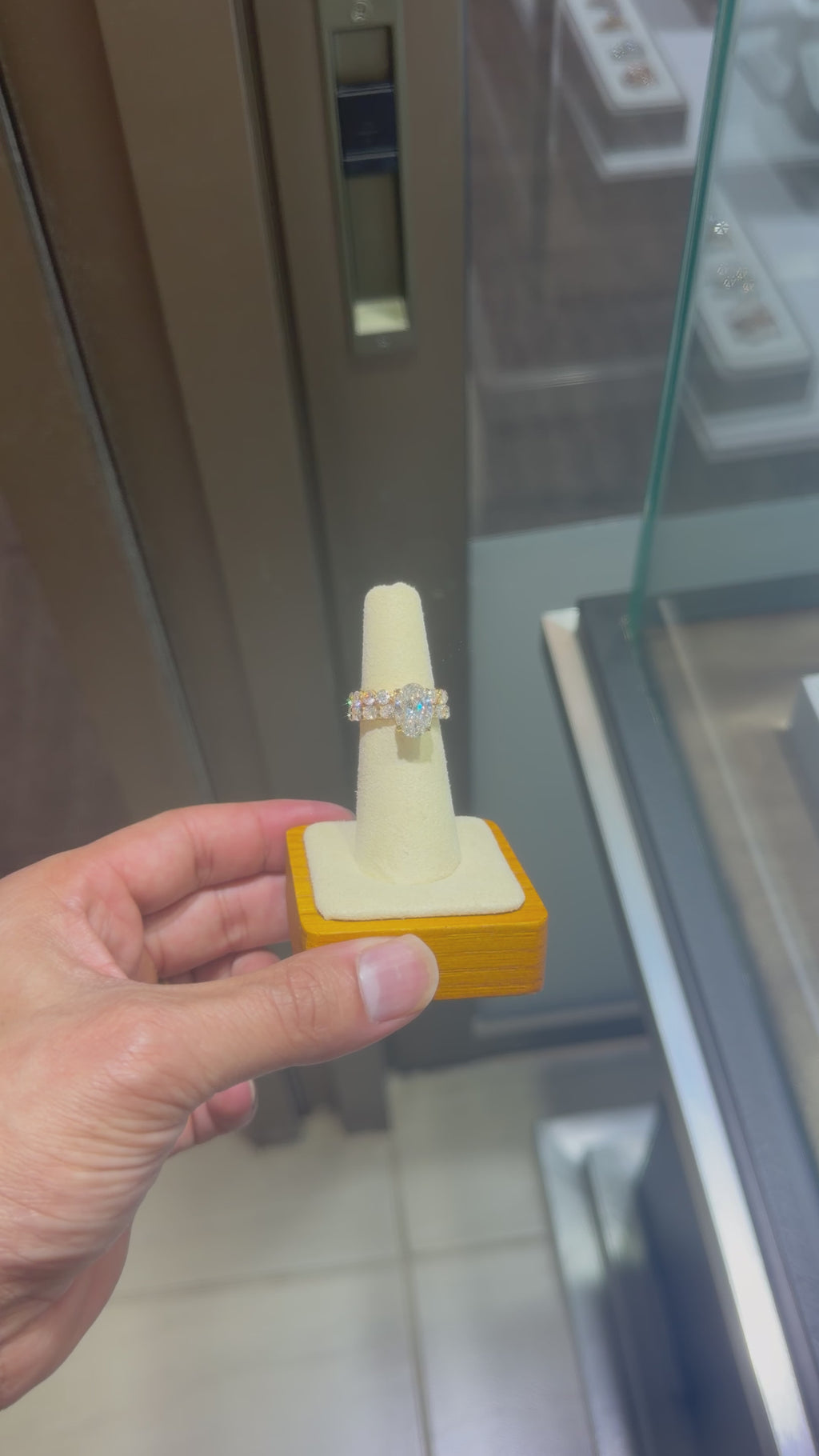 14KT Yellow Gold Oval Lab-Grown Diamond Engagement Ring – 7.20 CTW