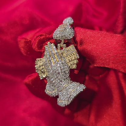 Praying Hands Pendant 2.00 ct. Diamond 10K Yellow Gold
