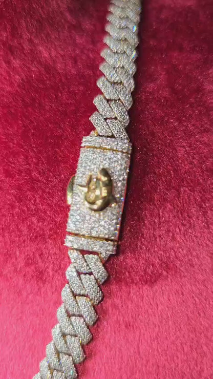 9mm Cuban Link in 10K Gold And Natural VS Diamonds