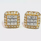 10K Yellow Gold Square Diamond Stud Earrings 0.69 ctw | Jewelry Palace