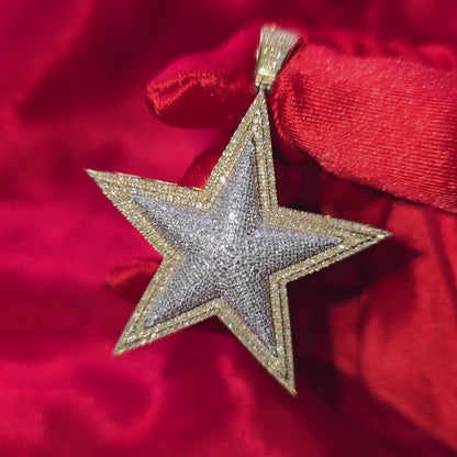10k Yellow Gold Diamond Star Pendant 1.70 ctw