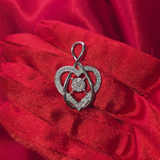 Elegant Heart Pendant 0.67 Ct. Diamond 10K White Gold