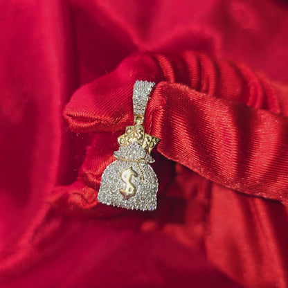 Money Bag Pendant 0.625 Ct. Diamond 10K Yellow Gold