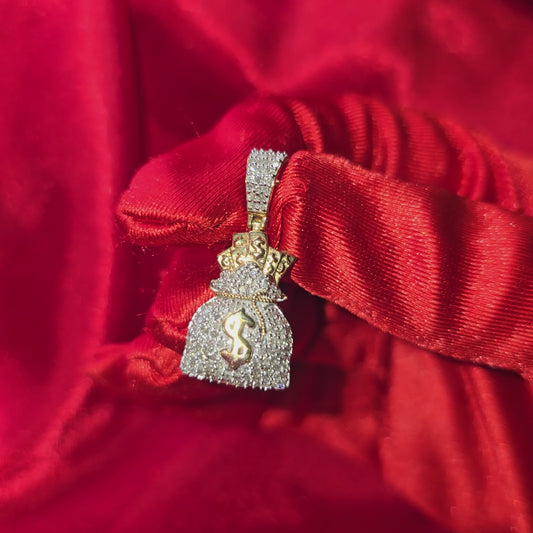Money Bag Pendant 0.625 Ct. Diamond 10K Yellow Gold