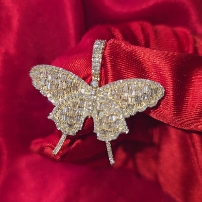 Elegant Butterfly Pendant 2.25 Ct. Diamond 10K Yellow Gold