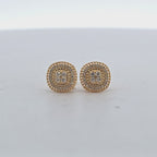 10KT Gold Diamond Cluster Stud Earrings 0.16 CTW