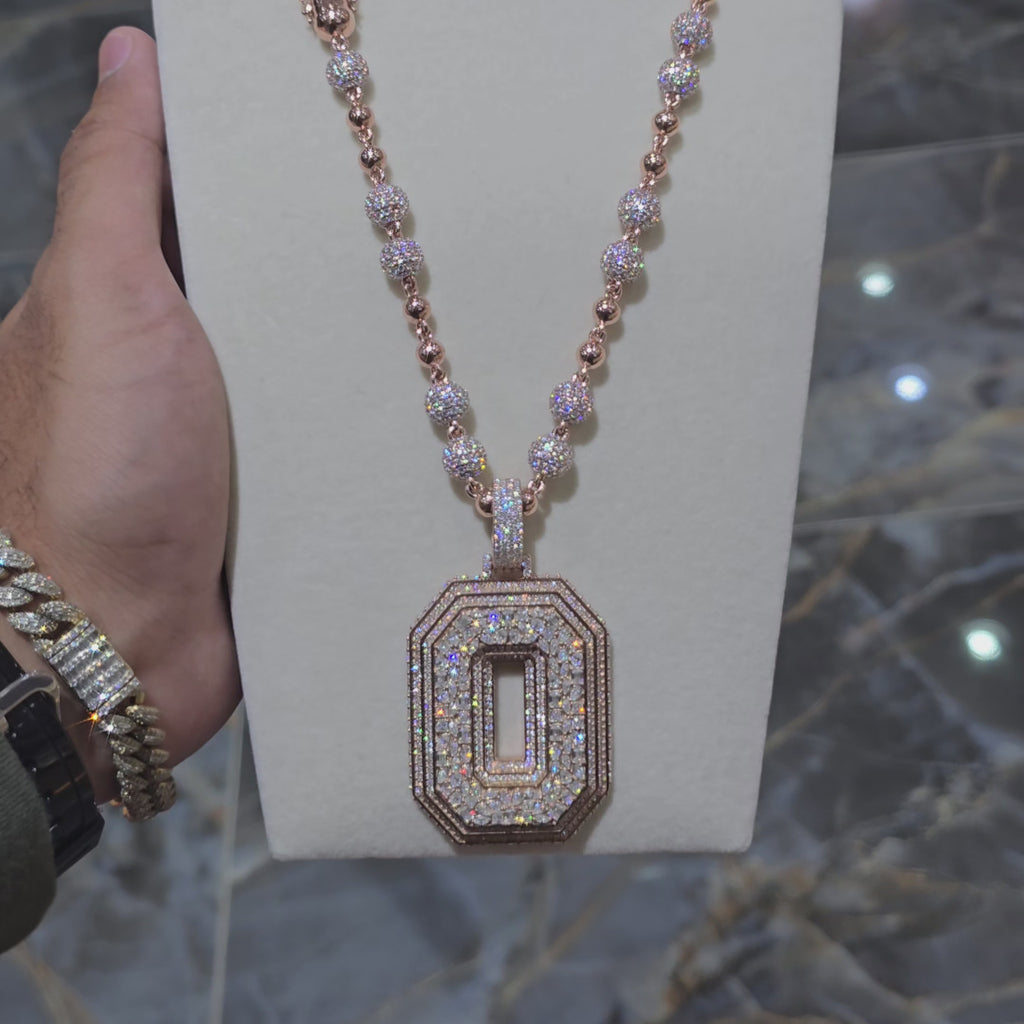VVS Moissanite Custom Pendent and Custom Chain Combo