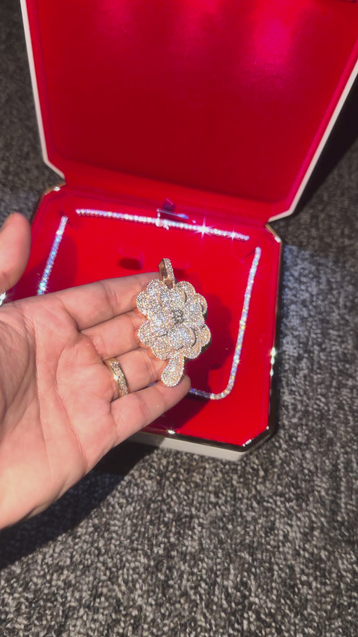 VVS Custom Clover Pendant with 3mm Tennis Chain