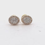 10KT Gold Diamond Cluster Halo Earrings 0.17 CTW