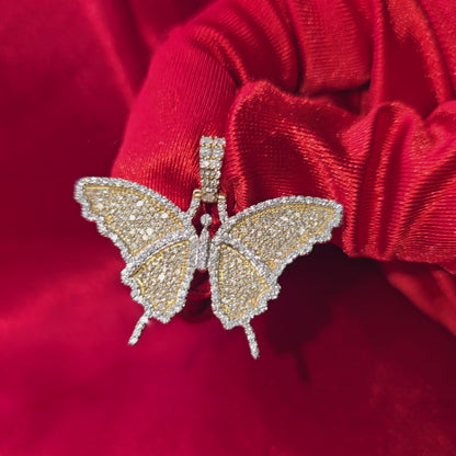Swallowtail Butterfly Pendant 1.46 ct. Diamond 10K Yellow Gold