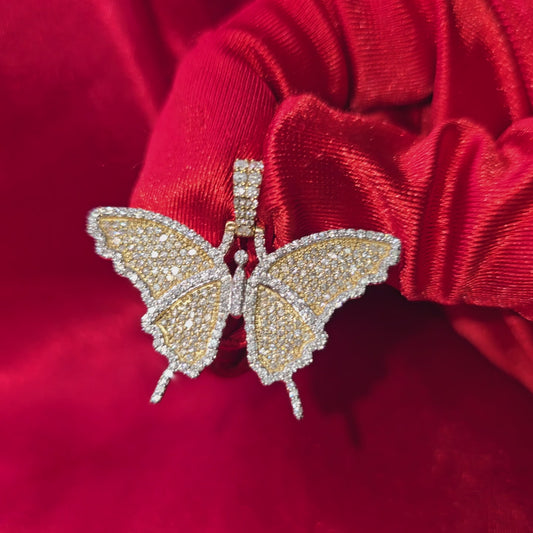 Swallowtail Butterfly Pendant 1.46 ct. Diamond 10K Yellow Gold