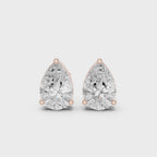 Pear Cut Lab Grown Diamond Stud Earrings 0.50–5.00 CTW in 14K Gold