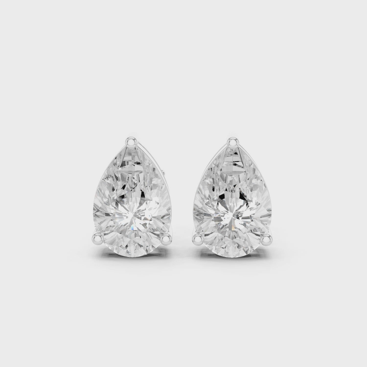 Pear Cut Lab Grown Diamond Stud Earrings 0.50–5.00 CTW in 14K Gold