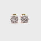 10KT Gold Diamond Round Cluster Stud Earrings 0.14 CTW