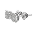 10KT Gold Diamond Round Cluster Stud Earrings 0.14 CTW