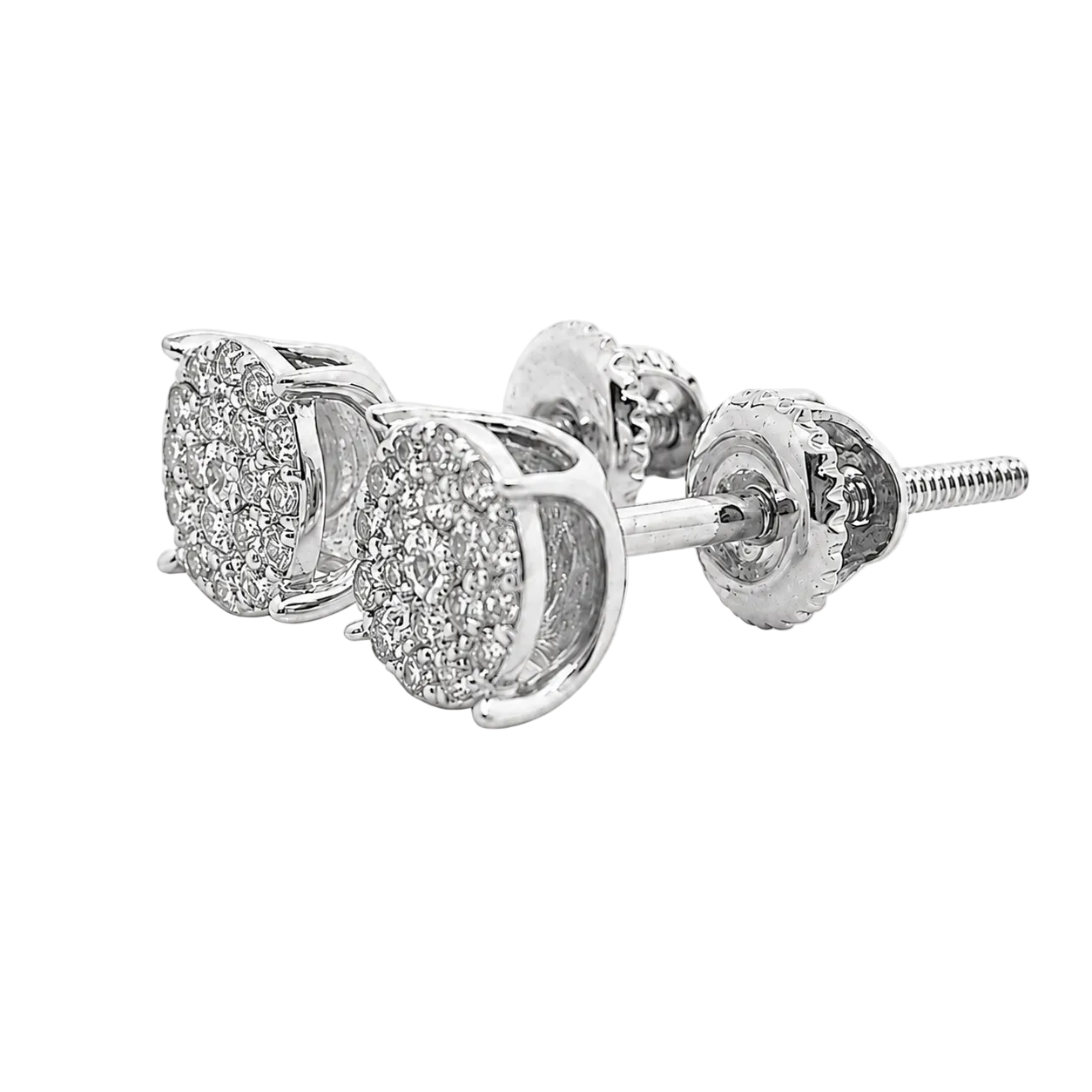 10KT Gold Diamond Round Cluster Stud Earrings 0.14 CTW