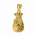 10KT Gold Money Bag Pendant
