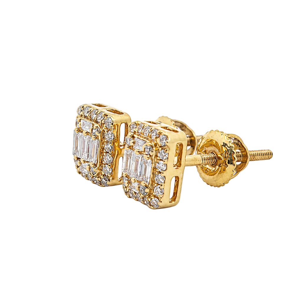 10KT Gold Diamond Cluster Halo Stud Earrings 0.20 CTW