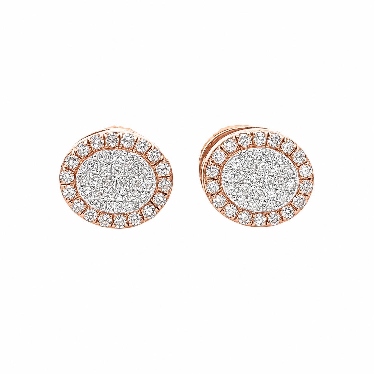 10KT Gold Diamond Cluster Halo Earrings 0.17 CTW