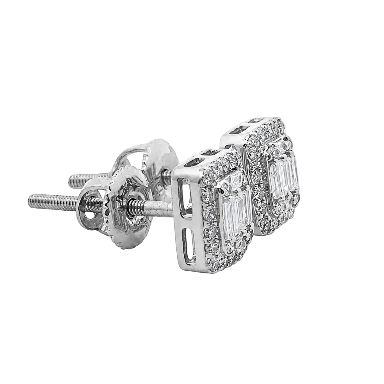 10KT Gold Diamond Cluster Halo Stud Earrings 0.20 CTW