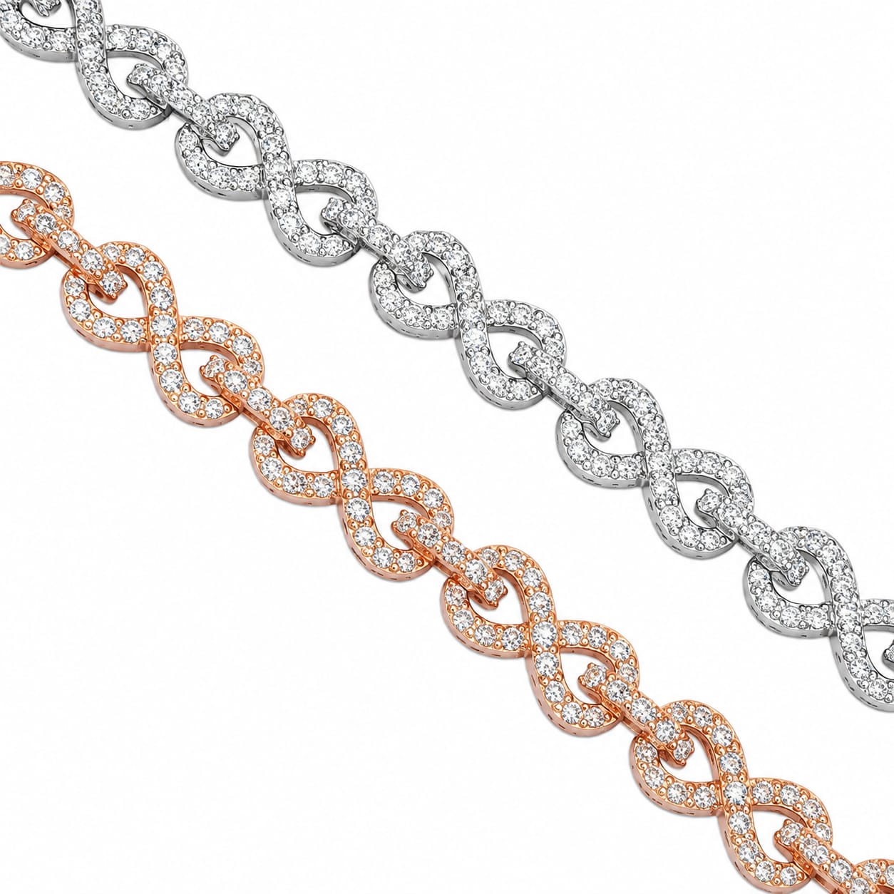 Lab Diamond Sterling Silver Infinity Bracelet
