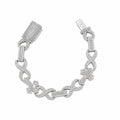 Lab Diamond Sterling Silver Infinity Cross Bracelet 7.60CTW