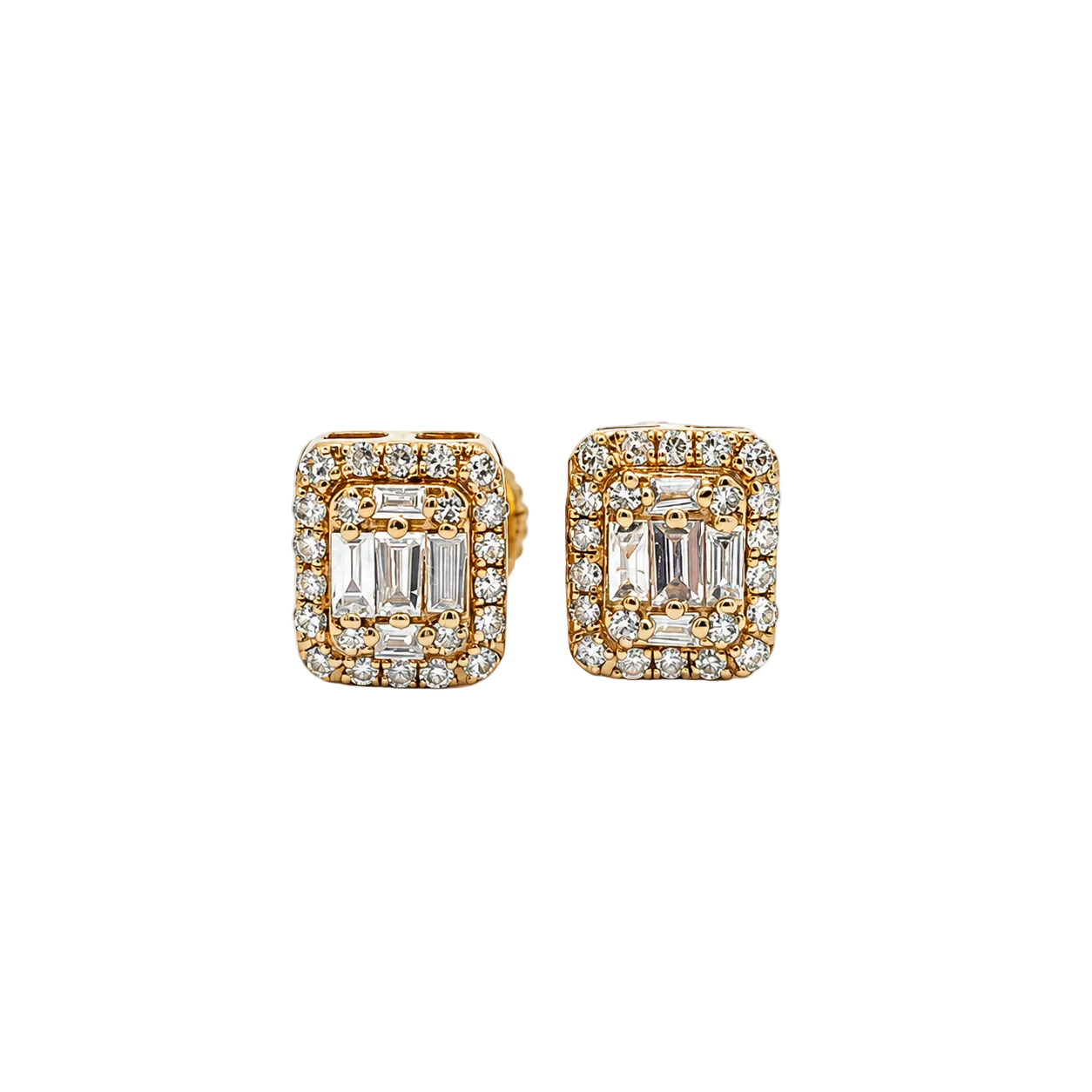 10KT Gold Diamond Cluster Halo Stud Earrings 0.20 CTW