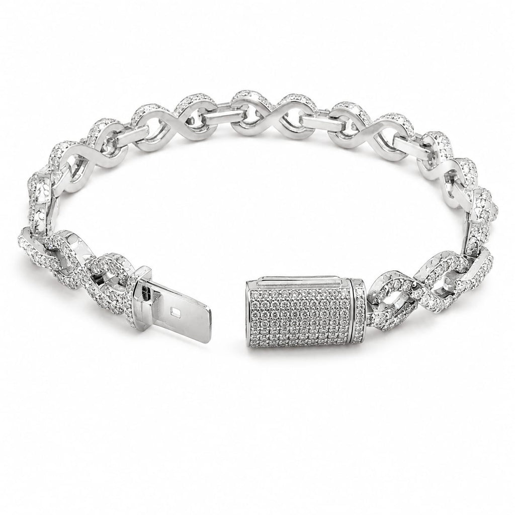 Lab Diamond Sterling Silver Infinity Bracelet