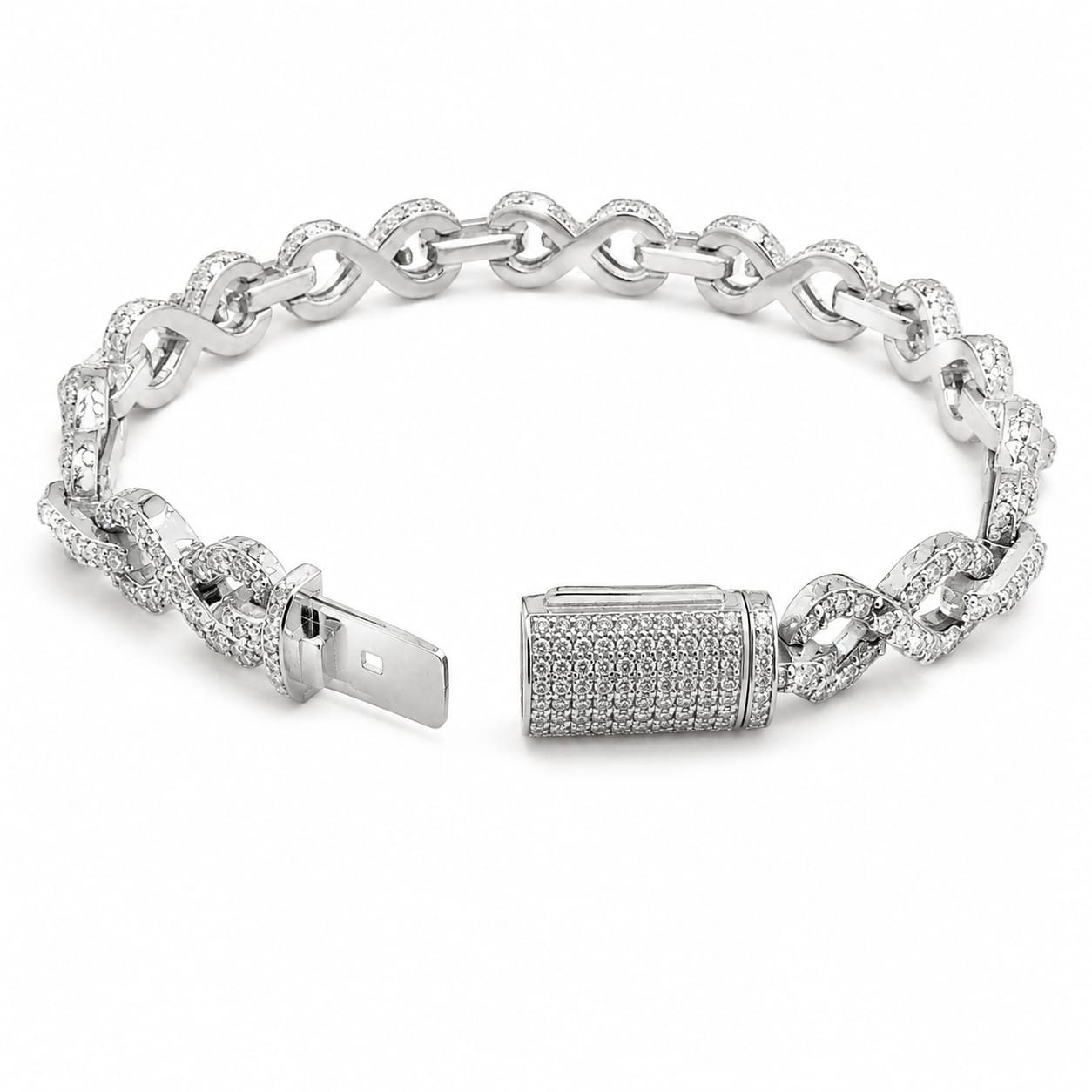 Lab Diamond Sterling Silver Infinity Bracelet