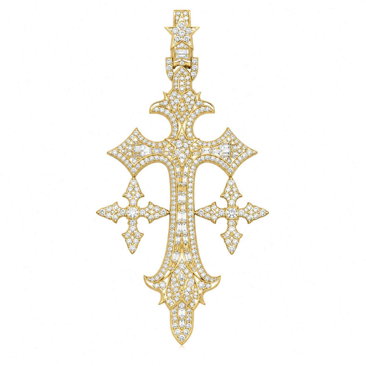 Lab Diamond Sterling Silver Cross Pendent 2.88 CTW