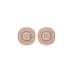 10KT Gold Diamond Cluster Stud Earrings 0.16 CTW