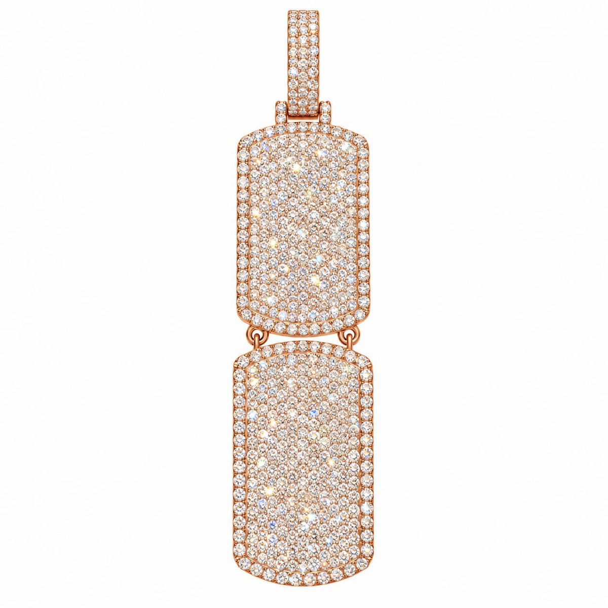 Lab-Grown Diamonds Sterling Silver Double Dog Tag Pendant – 15.37 CTW