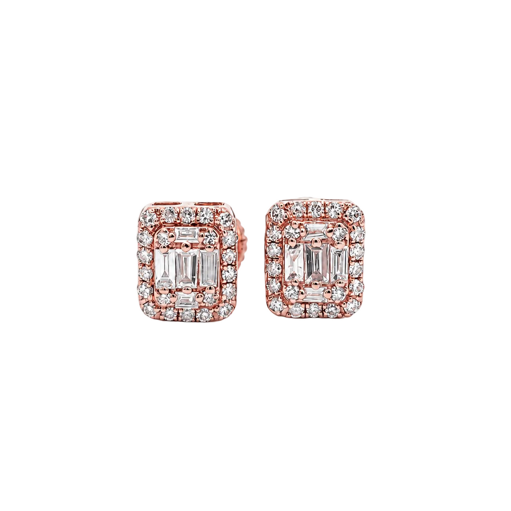 10KT Gold Diamond Cluster Halo Stud Earrings 0.20 CTW
