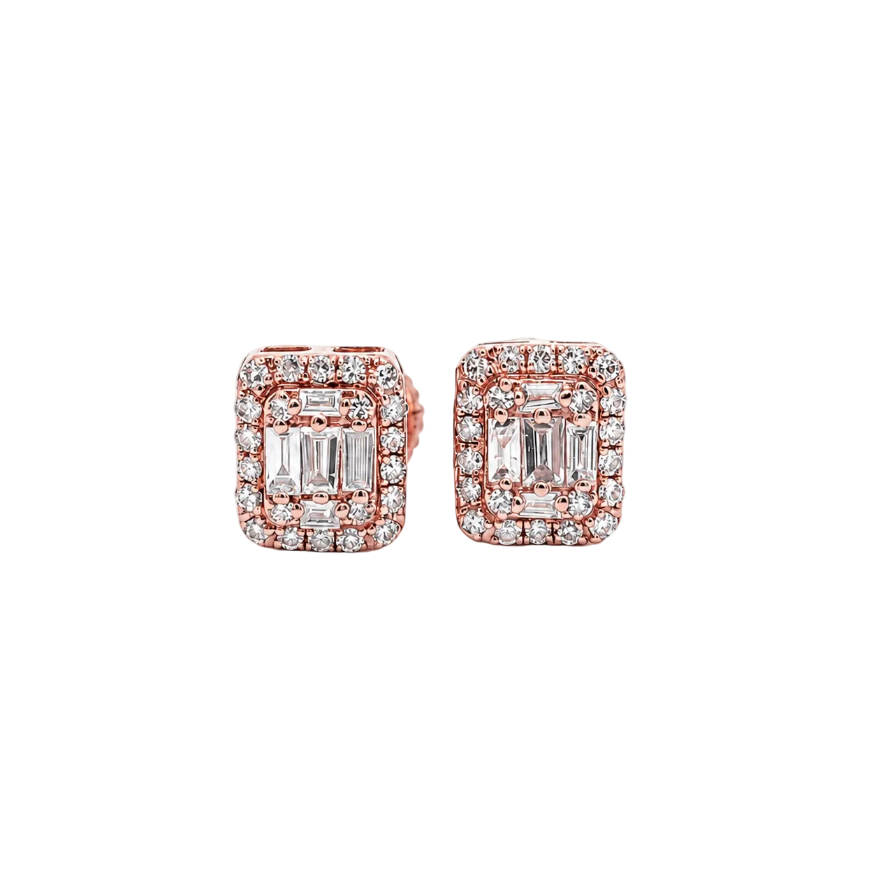 10KT Gold Diamond Cluster Halo Stud Earrings 0.20 CTW