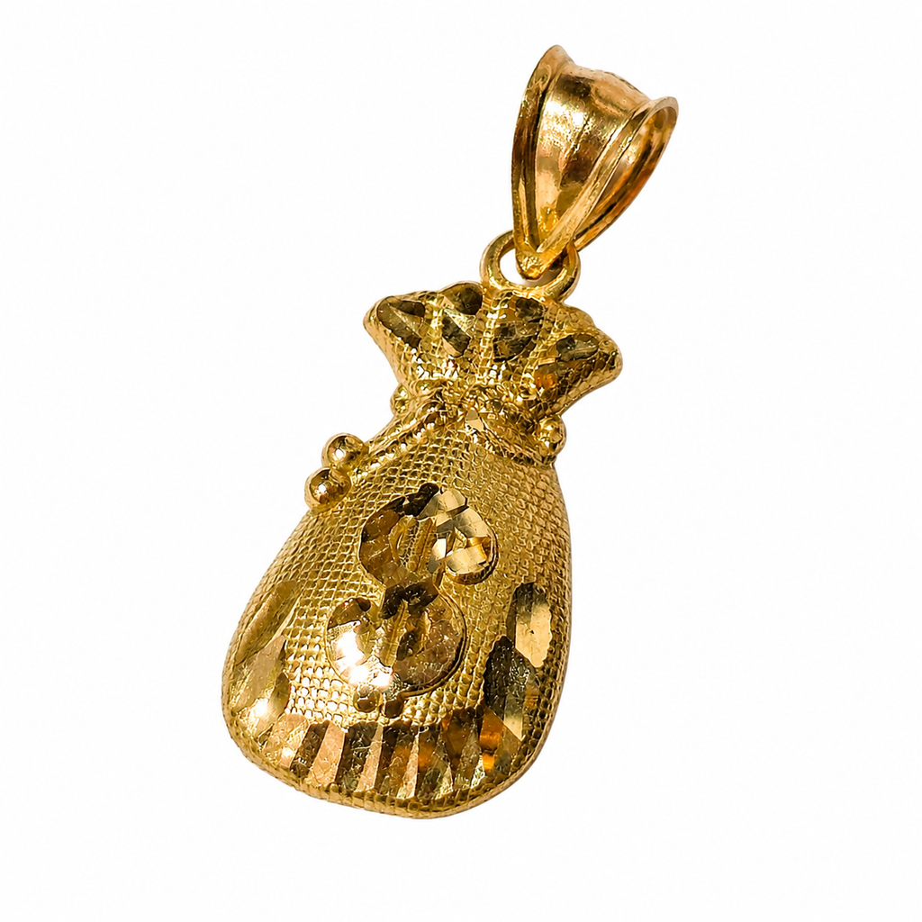 10KT Gold Money Bag Pendant