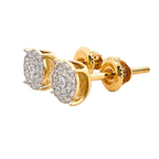 10KT Gold Diamond Round Cluster Stud Earrings 0.14 CTW