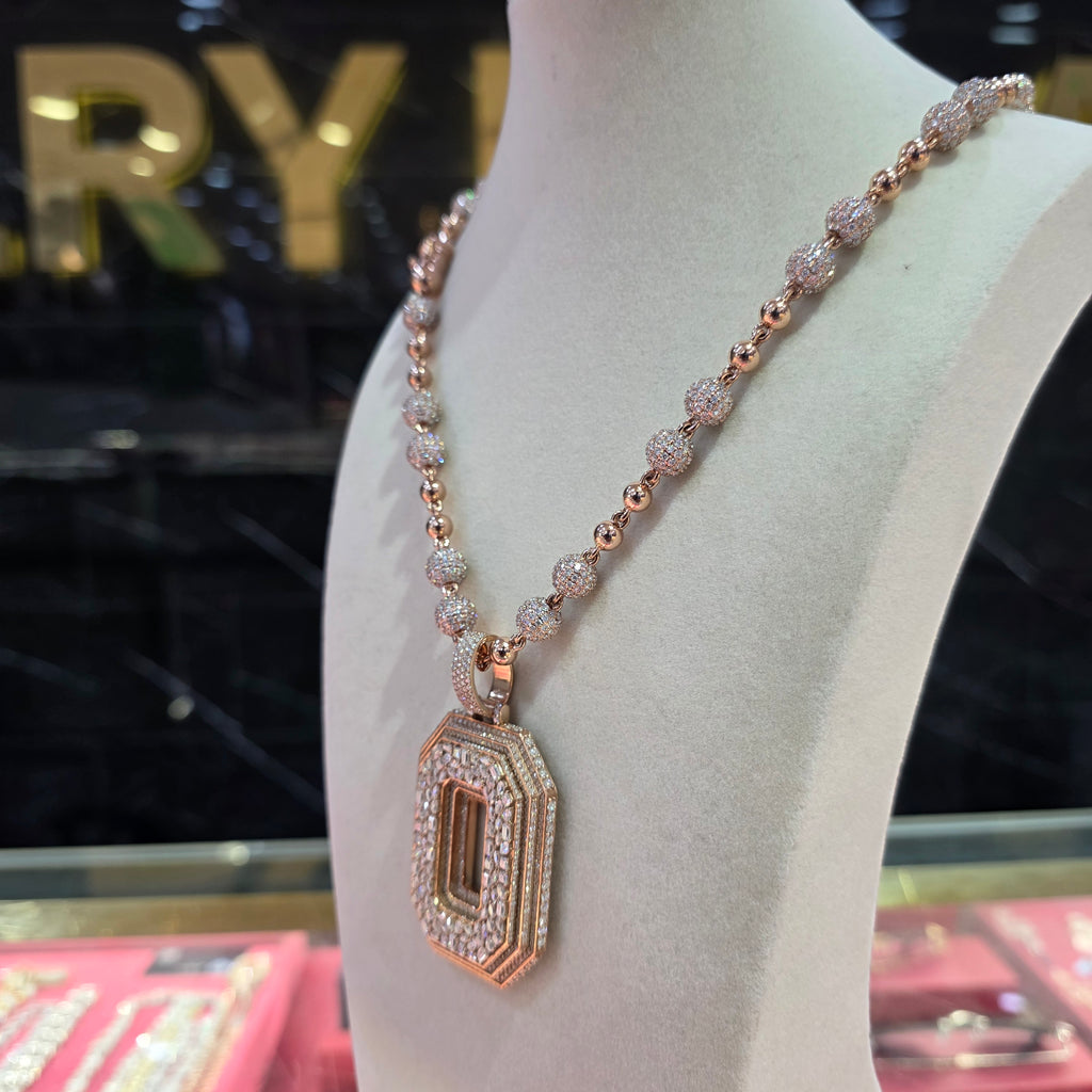 VVS Moissanite Custom Pendent and Custom Chain Combo