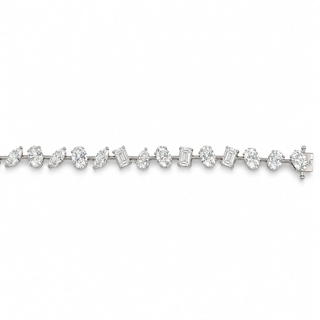 14KT Gold Fancy Cut Lab Diamond Bracelet – Approx. 10.05 CTW