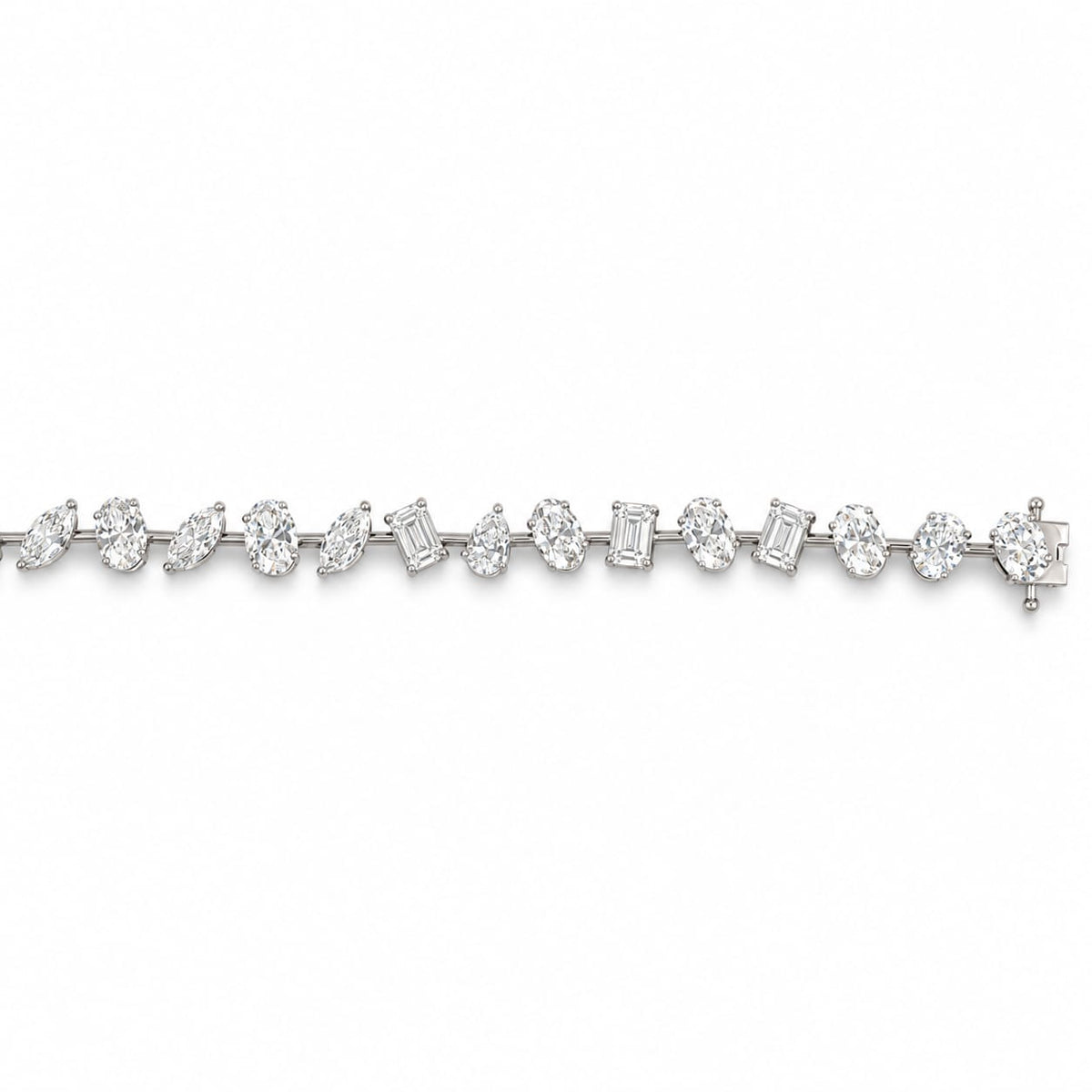 14KT Gold Fancy Cut Lab Diamond Bracelet – Approx. 10.05 CTW