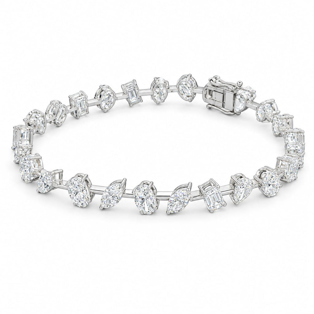 14KT Gold Fancy Cut Lab Diamond Bracelet – Approx. 10.05 CTW