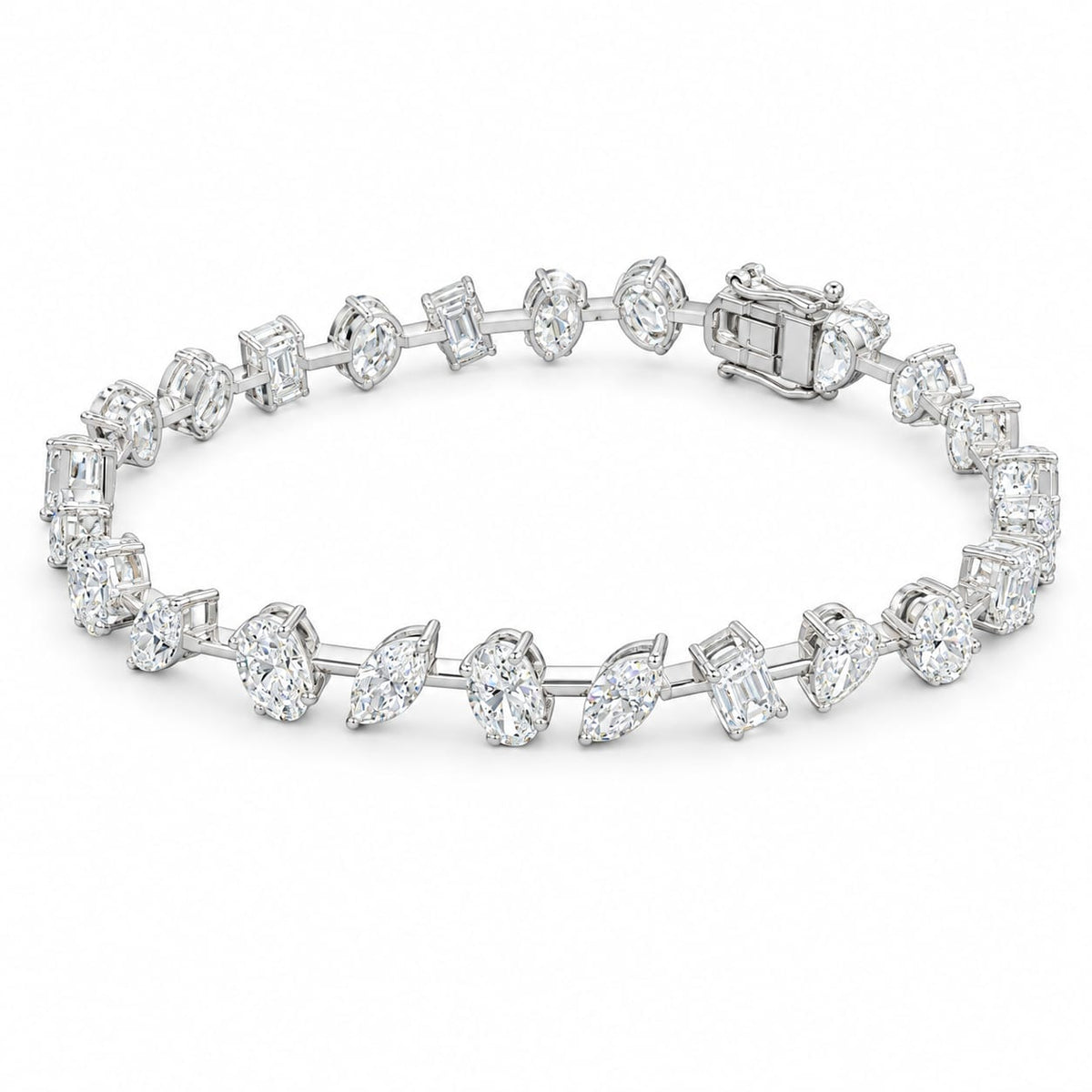 14KT Gold Fancy Cut Lab Diamond Bracelet – Approx. 10.05 CTW