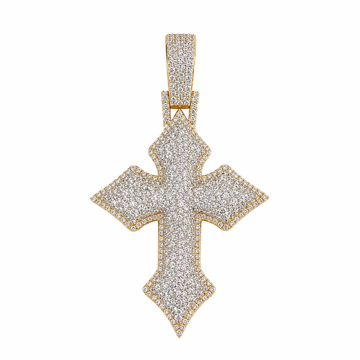Lab Diamond Sterling Silver Cross Pendant 6.31 CTW