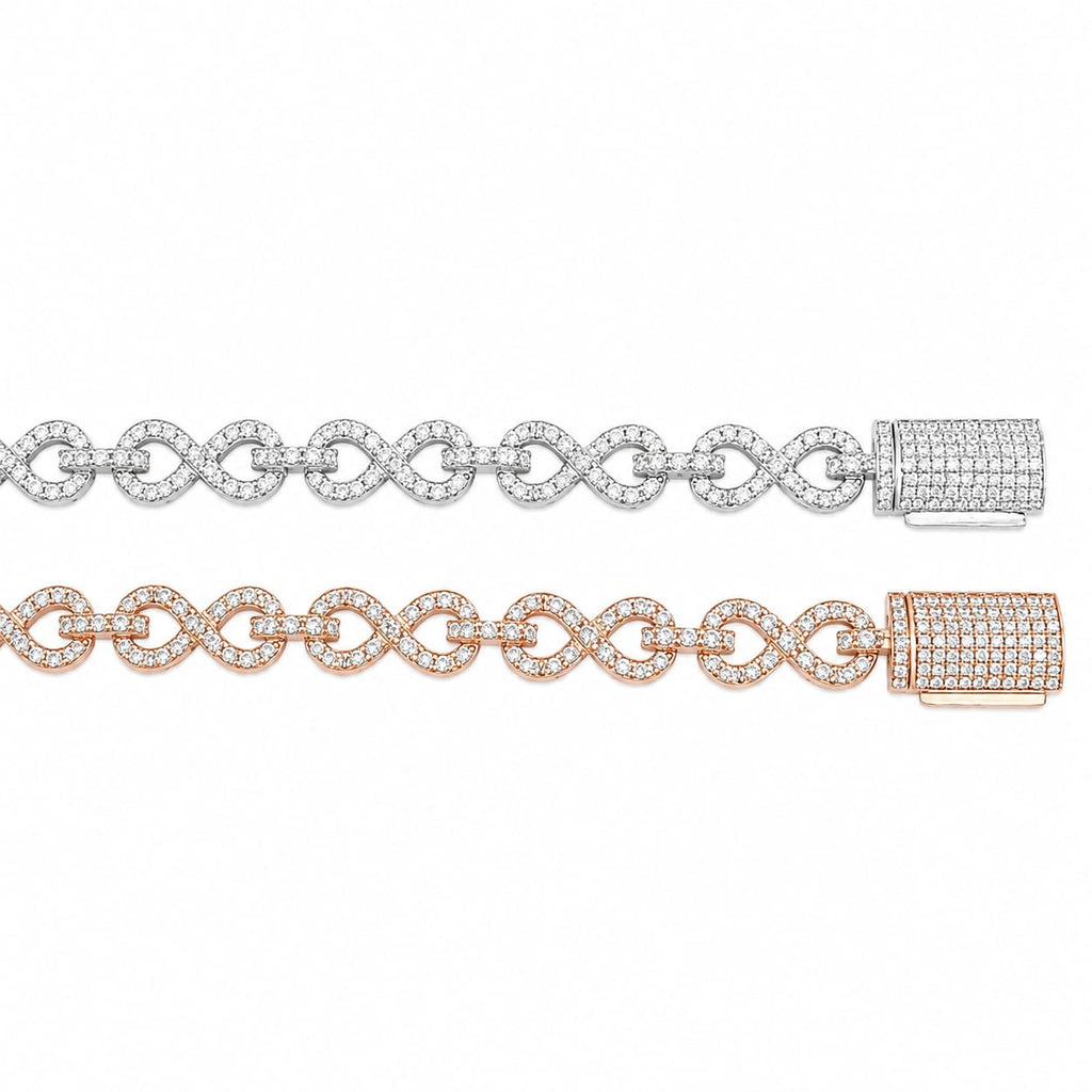 Lab Diamond Sterling Silver Infinity Bracelet