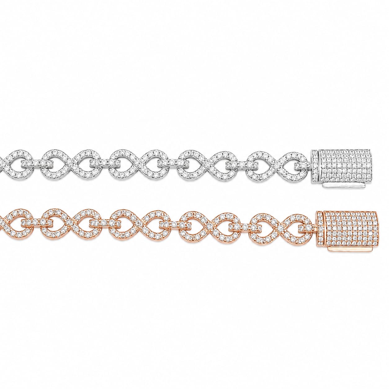 Lab Diamond Sterling Silver Infinity Bracelet