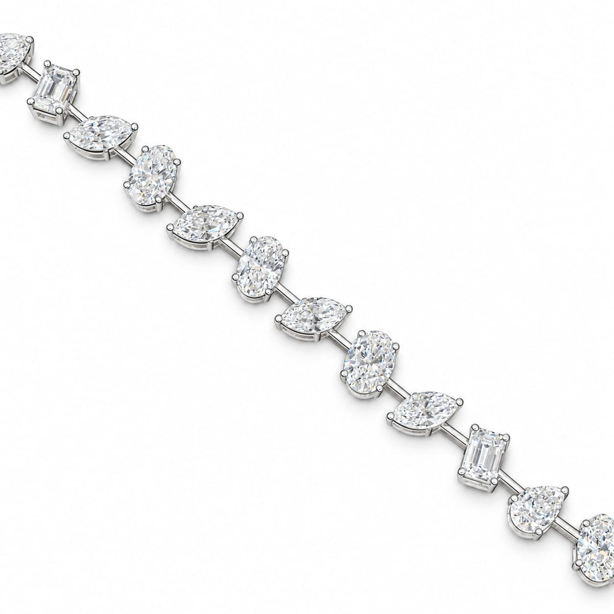 14KT Gold Fancy Cut Lab Diamond Bracelet – Approx. 10.05 CTW