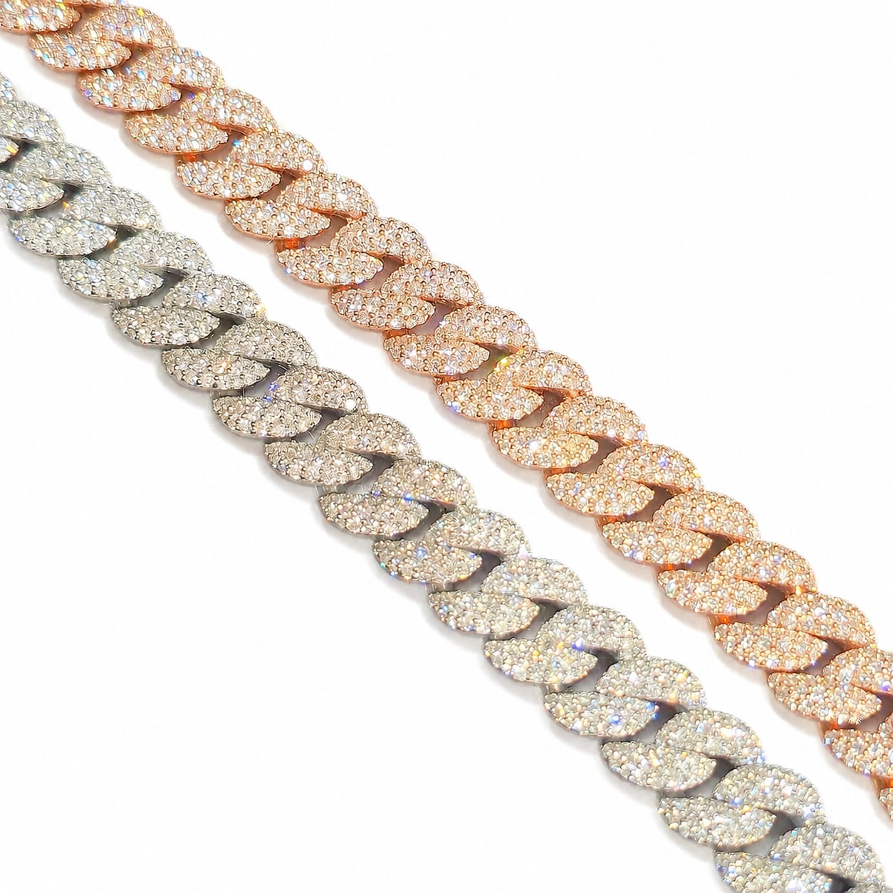 Lab Diamond Sterling Silver 12mm Cuban Link Bracelet 13.05 CTW