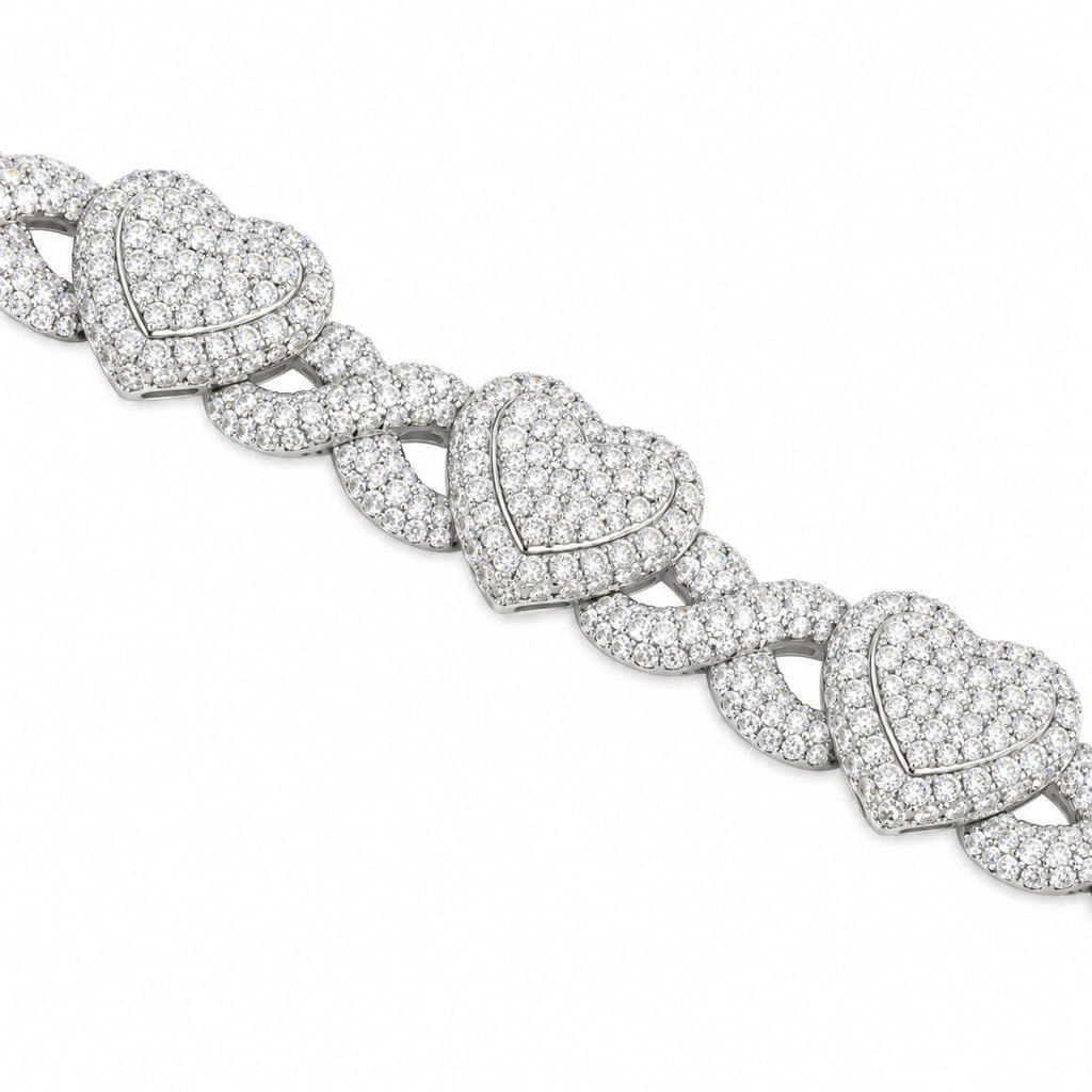 Sterling Silver Lab-Grown Diamond Infinity Heart Bracelet – 8.72 CTW